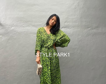 KTL85/For tall women,SexyLeopard print Long Length  Kaftan,simple Dress, Elegant, Miami,lbiza,Holiday Dress,Evening dress,loose fit,