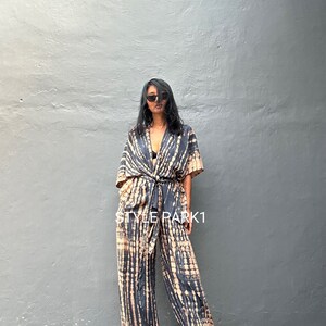 UM40/Two piece kimono set,Resort wear,Loose Fitting,Summer Outfits ,Unisex,Loungewear sets zdjęcie 3