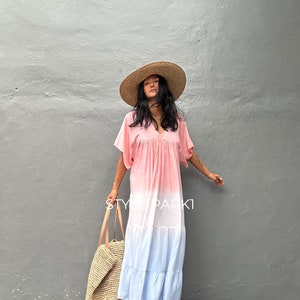 LV08/Maxi dress, Resort wear, Summer daily look, Boho dress,Simple,Home dress