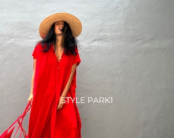 SMK02/Red Jumpsuit, Stylish dress, Summer jumpsuit, Luxury style , Boutique, Elegant, Bali vacation, Summer night dress