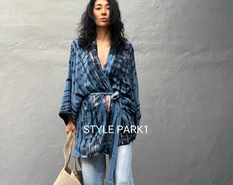 VLKP160/ Short Kimono, Robe, Summer,Unisex Kimono,Beach cover up