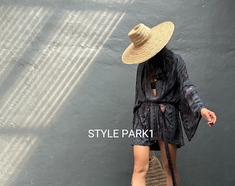 LKP201/Kimono corto, bata, verano, kimono unisex, para la playa