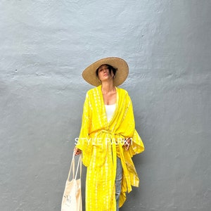 LKS30/Oversized Kimono, Robe, Summer,Unisex Kimono,Tall Womens,Vacations, Holiday Look zdjęcie 10