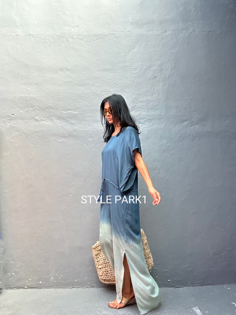 UB19/Maxi dress, Resort wear, Summer daily look, Boho dress,Simple,Home dress zdjęcie 4