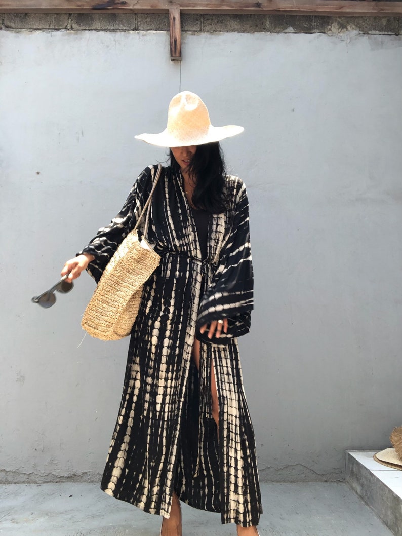 LKB19/Oversized length Long Kimono, Robe, Summer,Unisex Kimono,Tall Womens,Vacations, Holiday Look image 6