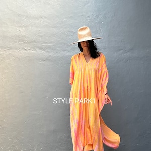 KTM141/Midi Kaftan Robe simple, élégant, Élégant, Miami, Ibiza, Robe de vacances, Robe de soirée, Coupe ample image 1