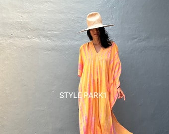 KTM141/Midi Kaftan Robe simple, élégant, Élégant, Miami, Ibiza, Robe de vacances, Robe de soirée, Coupe ample