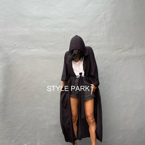 HD09/Swim cover up Black Stylish Hooded poncho, poncho,beach cover up, for Arab womens ,Resort wear image 3