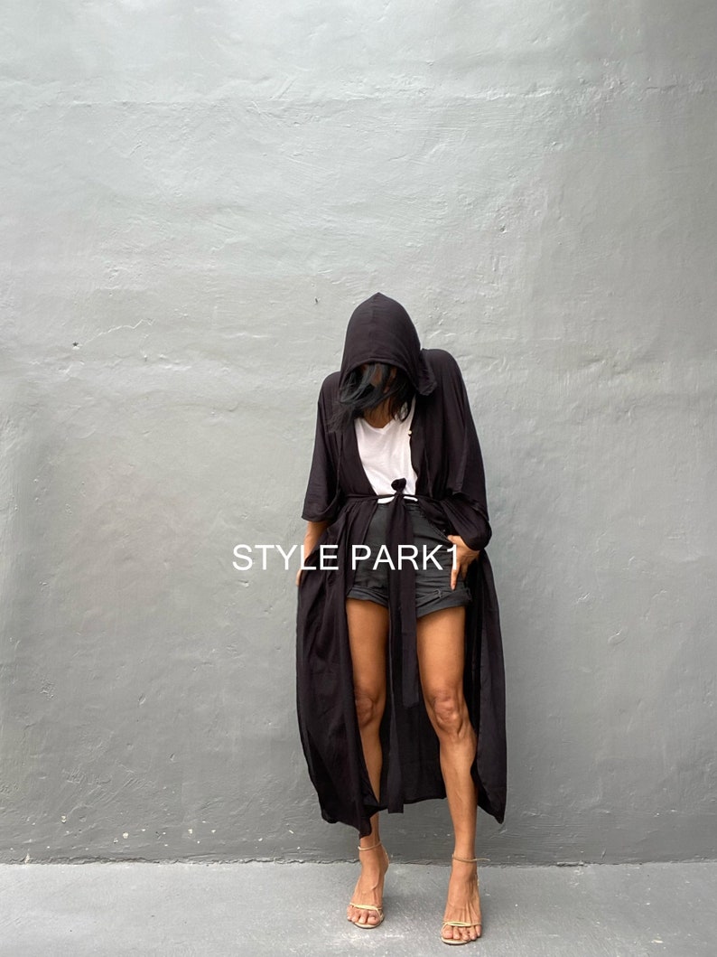 HD09/Swim cover up Black Stylish Hooded poncho, poncho,beach cover up, for Arab womens ,Resort wear image 3