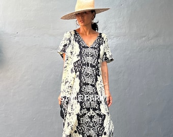 MXPV52/ Stylish Boho Maxi dress,Beach Cover up ,Holiday,Summer dress,Daily,Resort  wear,Loose fit