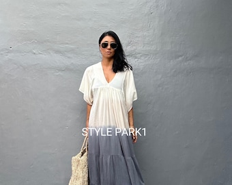 LV12/Maxi dress, Resort wear, Summer daily look, Boho dress,Simple,Home dress,Lovina