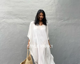 TB01/Robe longue, robe romantique, robe caftan, coupe ample, tenues de villégiature, tenues de détente, soirée blanche