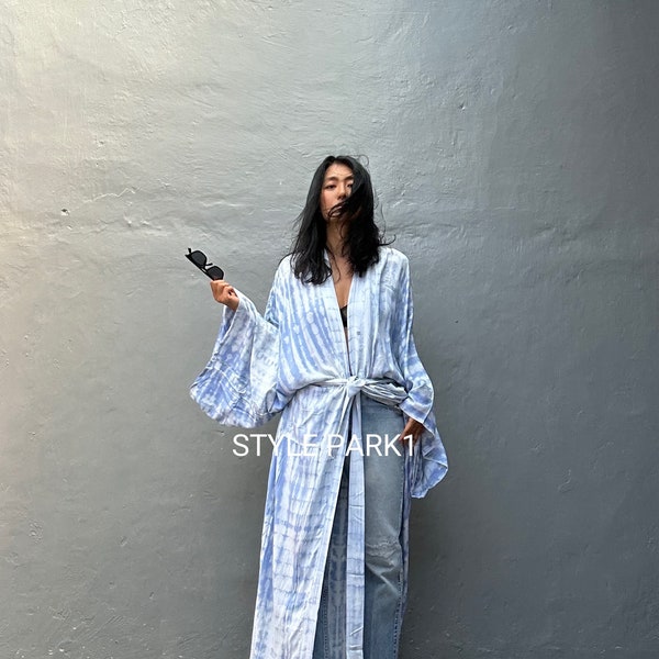 LKB27/Stock sale , length Long Kimono, Robe, Summer,Unisex Kimono,Tall Women’s,Vacations, Holiday Look