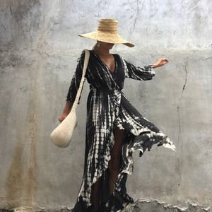 Wrap Long Summer dress, Beach kimono ,Sexy dress,Red dress,Vacation dress,holiday dress