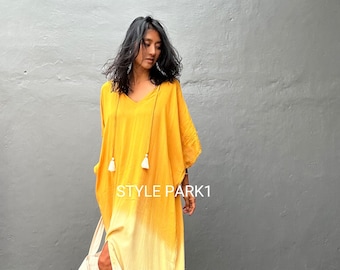 Vestido tipo caftán LN20, ropa de resort, pareo de bikini, vestido de playa, estilo boho chic, vestido de verano