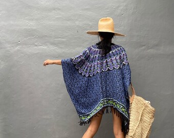 vintage クロシェ 総レース ポンチョ トップス