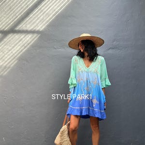 RN05/Boho Strand Top Kleid,Resortwear, Urlaub, freie Größe, Sommerkleid, Swim Cover Up,Bikini Cover Up,RANI Kleid