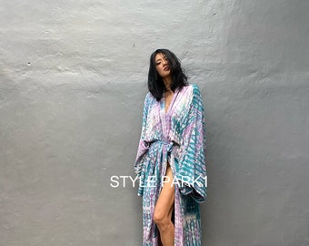 LKB114/Oversized length Long Kimono, Robe, Summer,Unisex Kimono,Tall Women’s,Vacations, Holiday Look