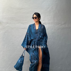 LKB158/Oversized length Long Kimono, Robe, Summer,Unisex Kimono,Tall Womens,Vacations, Holiday Look zdjęcie 1