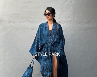 LKB158/Oversized length Long Kimono, Robe, Summer,Unisex Kimono,Tall Women’s,Vacations, Holiday Look