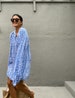 BD44/Leopard Oversized top,Loose  fitting ,tunic dress, shirring,resort wear,Boho Short dress/Beach cover up/Summer ,Holiday,vacation 