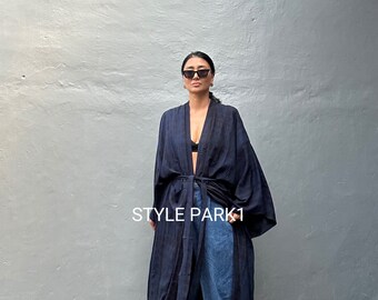 LKB150/Oversized length Long Kimono, Robe, Summer,Unisex Kimono,Tall Women’s,Vacations, Holiday Look