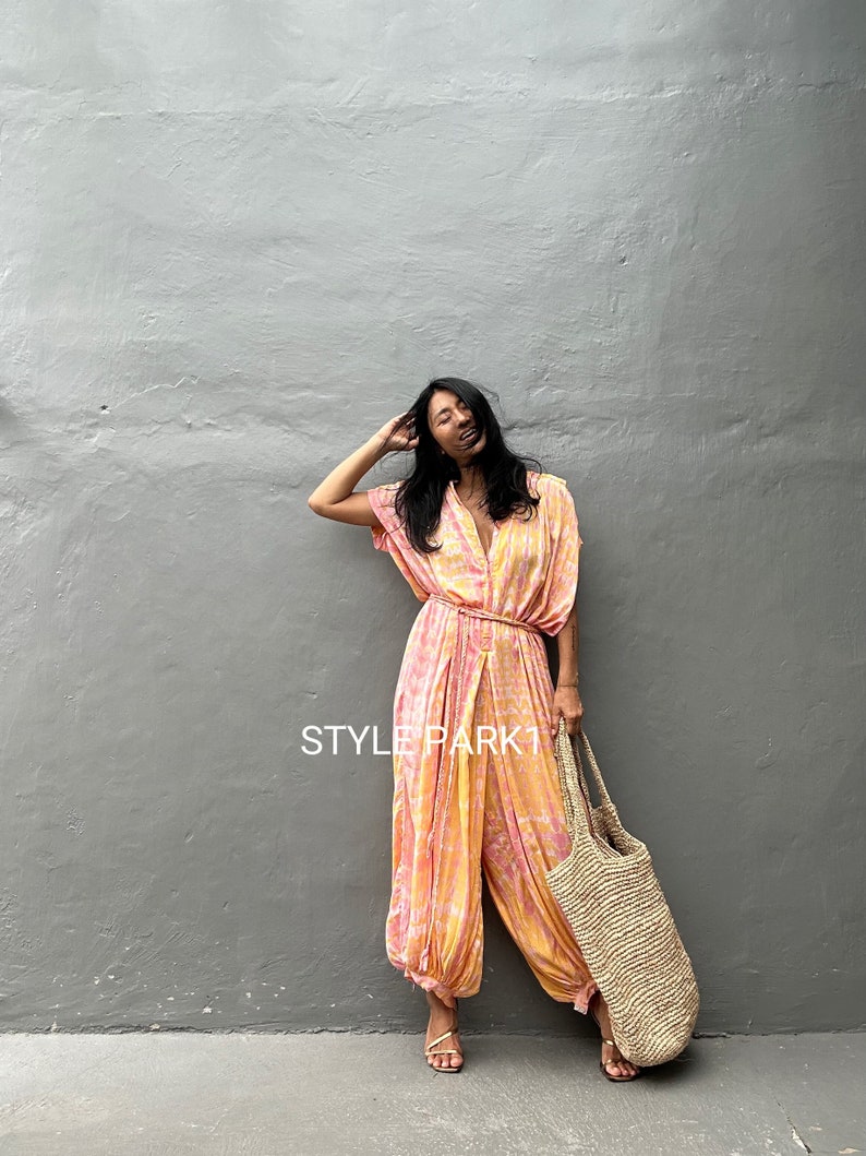 SMK141/Jumpsuit, Stylish dress, Summer jumpsuit, Luxury style , Boutique, Elegant, Bali vacation, Summer night dress image 2