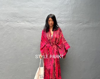 LK165/ Long Kimono, Robe, Summer,Unisex Kimono,Tall Women’s,Gife for friends