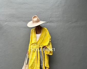 LKS30/Oversized  Kimono, Robe, Summer,Unisex Kimono,Tall Women’s,Vacations, Holiday Look