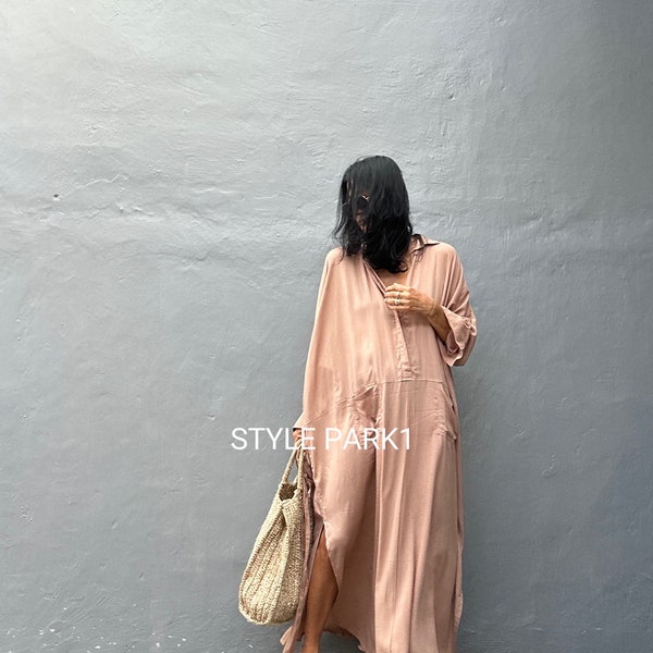 JIML37/Long Shirt dress,Maxi dress,,Loose top, Summer women dress,Stylish,Jimbaran dress