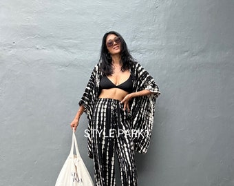 UMK01/Aladdin pants  Two piece kimono set,Resort wear,Loose Fitting,Summer Outfits ,Unisex,Loungewear sets