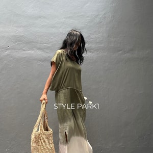 UB03/Maxi dress, Resort wear, Summer daily look, Boho dress,Simple,Home dress