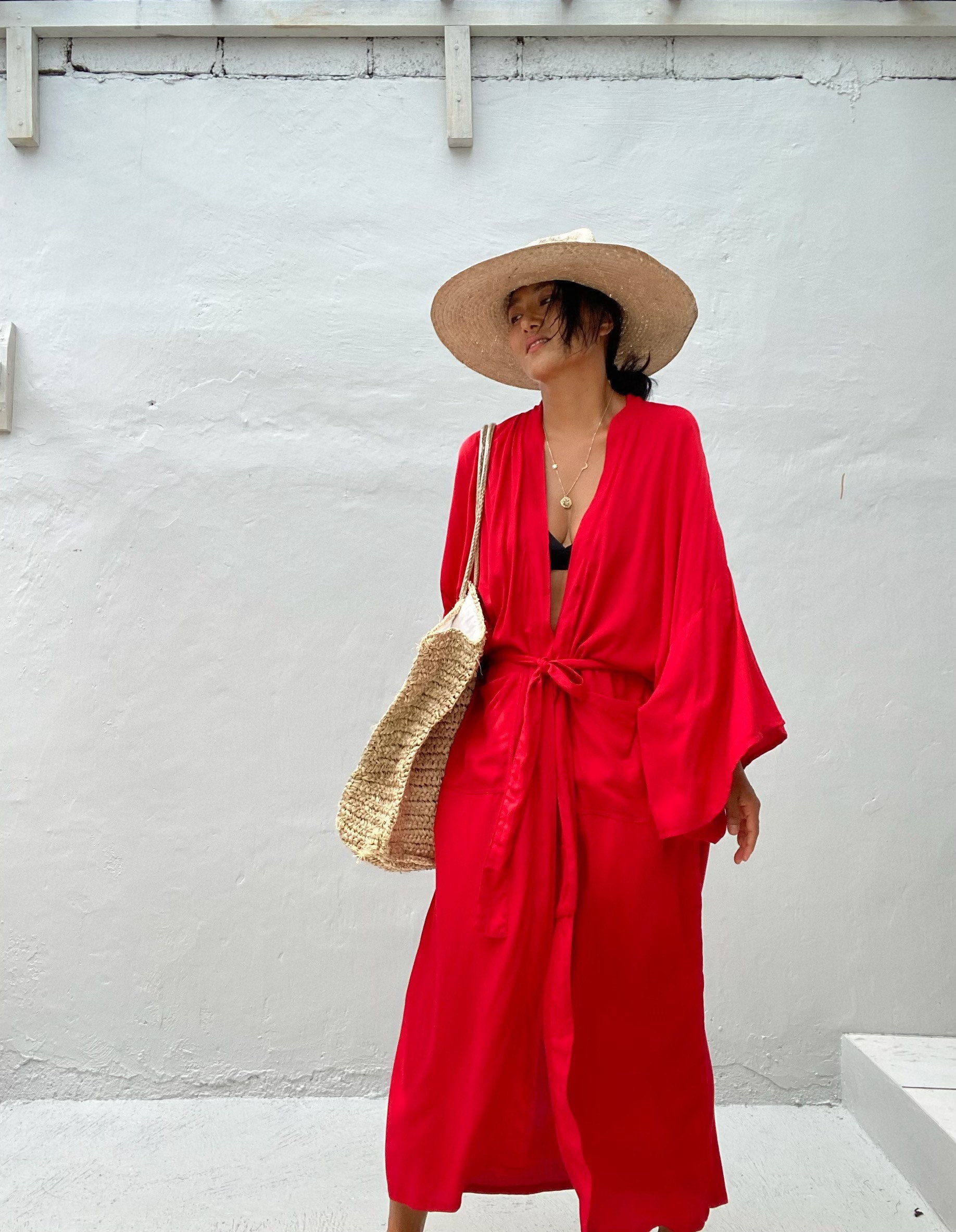 Red Dressing Gown - Etsy