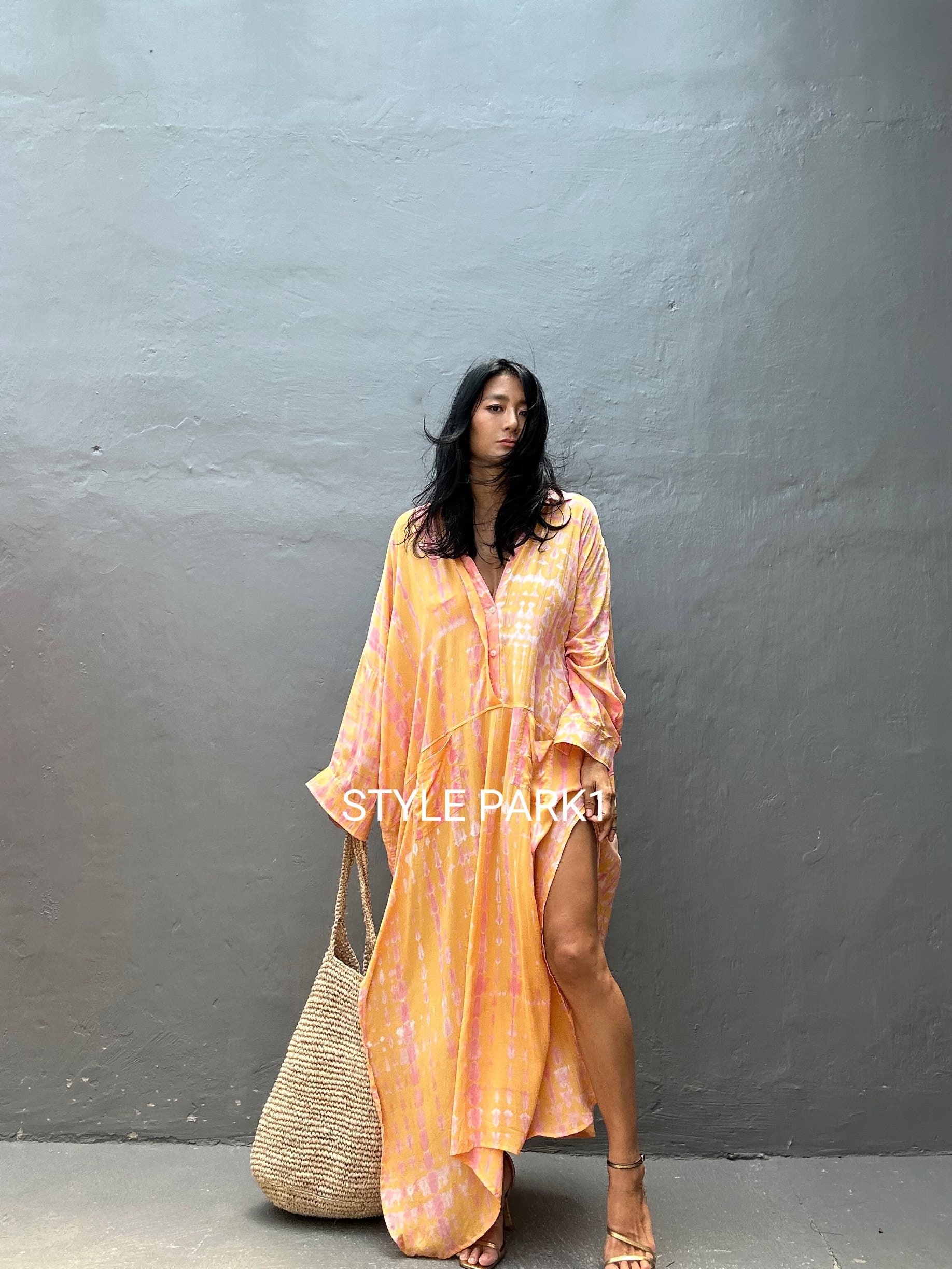 JIML28/ロングシャツドレス、マキシドレス、ゆったりとしたトップス