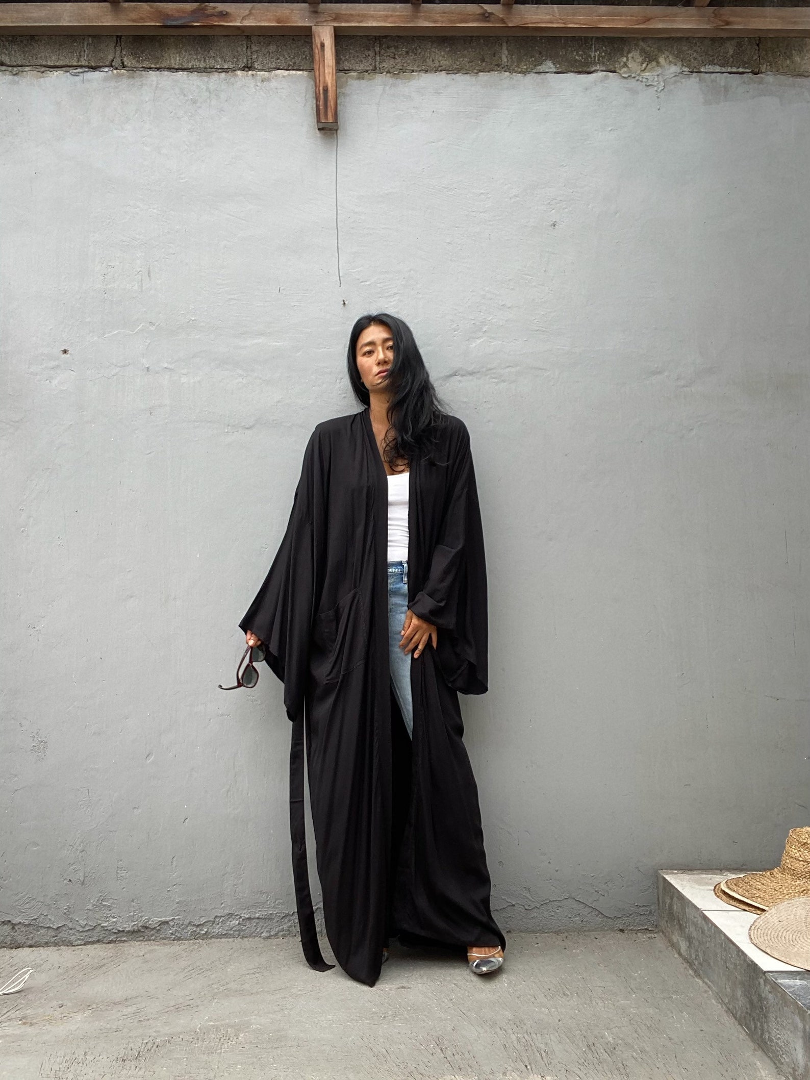 Lkb15/black Oversized Length Long Kimono Robe Summerunisex - Etsy