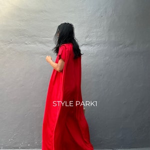 SMP02/Red Jumpsuit, Stylish dress, Summer jumpsuit, Luxury style , Boutique, Elegant, Bali vacation, Summer night dress image 10