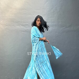 KT145/ Tie dyed ,Long Kaftan simple Dress, stylish, Elegant, Miami,lbiza,Holiday Dress,Evening dress,loose fit image 4