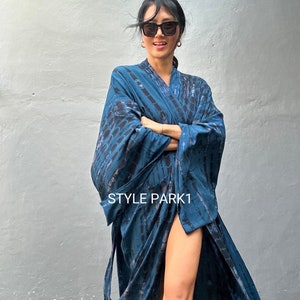 LKB158/Oversized length Long Kimono, Robe, Summer,Unisex Kimono,Tall Womens,Vacations, Holiday Look zdjęcie 5