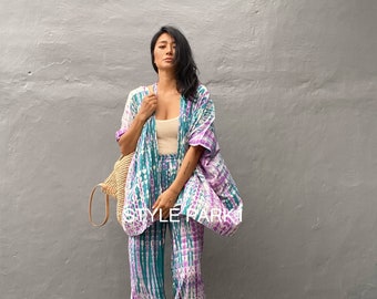 UMK15/Aladdin pants  Two piece kimono set,Resort wear,Loose Fitting,Summer Outfits ,Unisex,Loungewear sets,Life style