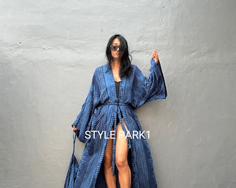 VLKB118/Light Weight Oversized length Long Kimono, Robe, Summer,Unisex Kimono,Tall Women’s,Vacations, Holiday Look