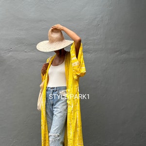 LKS30/Oversized Kimono, Robe, Summer,Unisex Kimono,Tall Womens,Vacations, Holiday Look zdjęcie 3