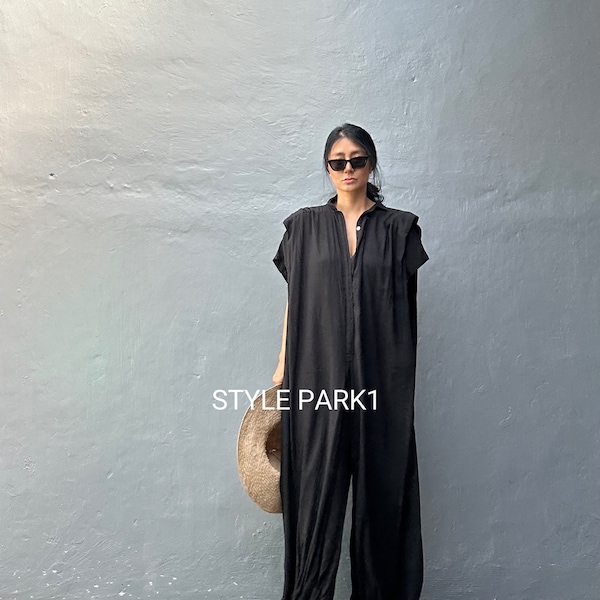 PSMK01/Plus size  Jumpsuit, XL to 3XL , Summer jumpsuit, Luxury style , Boutique, Elegant, Bali vacation, Summer night dress