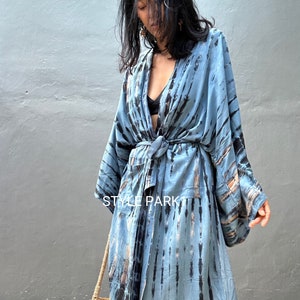 LK166/ Long Kimono, Robe, Summer,Unisex Kimono,Tall Womens,Gife for friends image 3