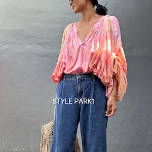 BD75/Oversized,Loose  fitting ,tunic dress, shirring,resort wear,Boho Short dress/Beach cover up/Summer ,Holiday,vacation
