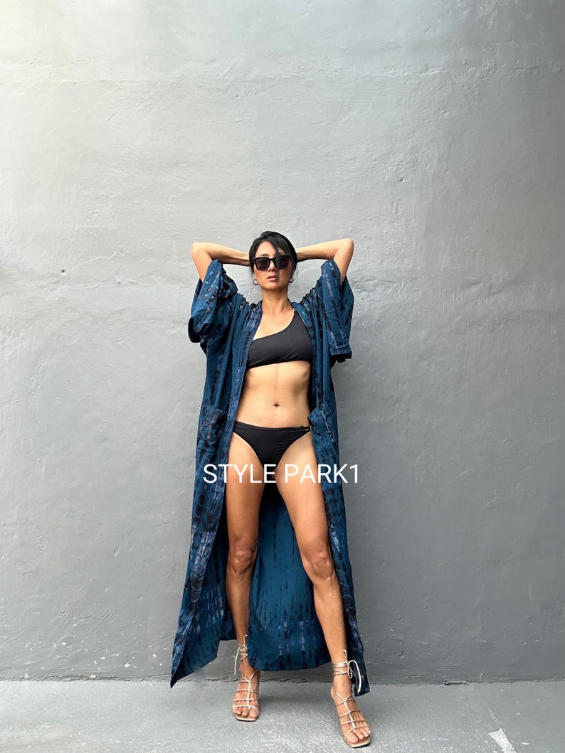 LKB158/Oversized length Long Kimono, Robe, Summer,Unisex Kimono,Tall Womens,Vacations, Holiday Look zdjęcie 8