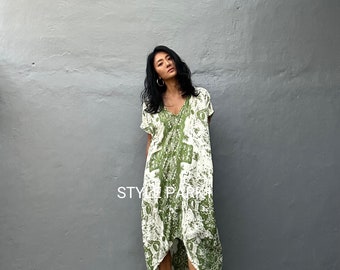 MXPV49/ Stylish Boho Maxi dress,Beach Cover up ,Holiday,Summer dress,Daily,Resort  wear,Loose fit