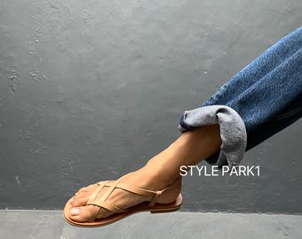 SD31/Nature  Leather sandals, Natural color,Greek gladiator sandals,women sandals, women shoes