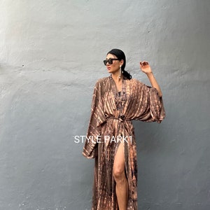 LKB159/Oversized length Long Kimono, Robe, Summer,Unisex Kimono,Tall Women’s,Vacations, Holiday Look