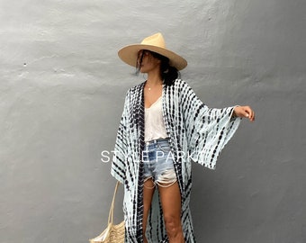 LK105/Long Kimono, Robe, Summer,Unisex Kimono,Tall Women’s,Vacations, Holiday Look