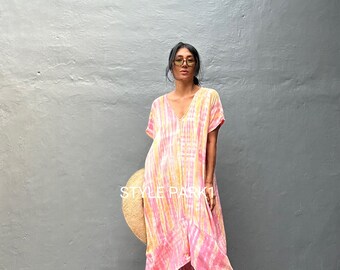 MXP148/Stylish Boho Maxi dress, beach, cover-up, holiday, loose Fit, Summer dress, Daily, resort wear, free size, Loose fit